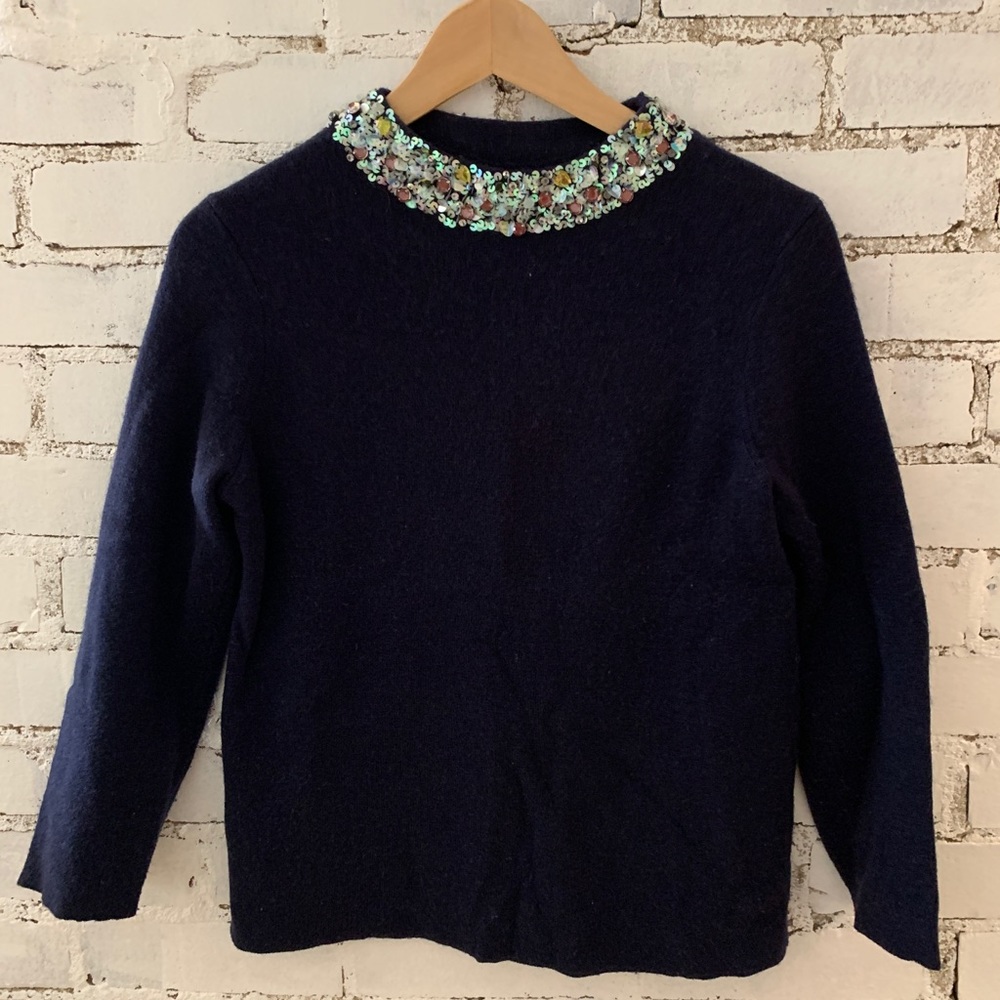 J.Crew Sequin Mock-neck sweater